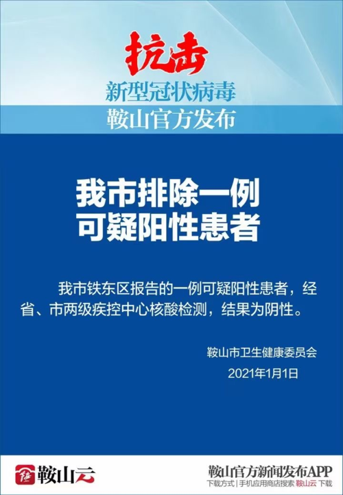 【鞍山市今冬无新增境外输入_鞍山疑似疫情】